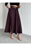 Women's Zippered Slit Godel Plum Skirt - 6
