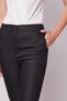 High Waist Thick Belted Pocketed Skinny Leg Ankle Length Cotton Stretch Fabric Fabric Trousers-Black - 5