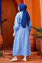 Blue Women's Stripe Detail Shirt Suit - 3