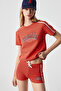 Krieger Women's Printed Short Sleeve Red T-Shirt - 3