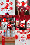 12 Pieces Flag Balloon Turkish Flag Red Printed Balloon 23 April Decoration - 7