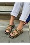 Leopard (Jenny) Gold Buckle Detail Women's Sandals - 5