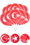 12 Pieces Flag Balloon Turkish Flag Red Printed Balloon 23 April Decoration - 4