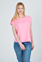 100% Cotton Striped Low Sleeve Double Women's T-shirt - Navy Blue - 4