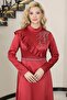 Ada Saten Stone Evening Dress Light Burgundy Tbselb72 - 2