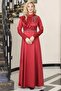 Ada Saten Stone Evening Dress Light Burgundy Tbselb72