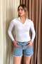 Women's Long Sleeve Polo Neck Body 21938 - 3
