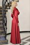 Ada Saten Stone Evening Dress Light Burgundy Tbselb72 - 3