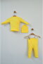 Yellow Color Bear Detail Baby Double Set (0-3 Months) - 8