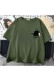 Khaki Kill Cat Front/Rear Printed Oversize T-Shirt -Mingalondon