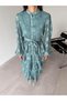 Green Floral Layered Dress - 6