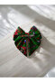 Back to School Elegant and Stylish Handmade Green Pressed Flower Pattern Bowknot Hairpin - 4