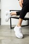 Daily Women's White Sports Shoes High Thick Sole Lace-Up Comfortable Lightweight Sneaker 001 - 2