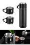 Stainless Steel Thermos 3 Cup Thermos Set Vacuum Camping Thermos Set Black