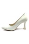 Sirius Genuine Leather Goblet Heel Women's Heeled Shoes Women's Sitiletto Beige - 6
