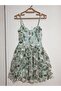 Slim Strap Floral Mini Flared Dress - 8