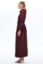 Ribbed Taffeta Dress Burgundy - 3