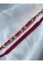 Pink and Green Colored Patterned Handmade Knitted Bracelet Set of 2 - 2