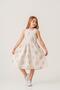 Girl's Linen Ecru Floral Patterned Dress - Summer Elegance