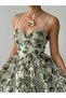 Slim Strap Floral Mini Flared Dress - 5