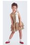 Collar Bow Sparkly Sequin Fabric Girls Evening Dress M00702 Gold Yellow