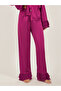 Solid Satin Pajama Set with Pleated Details - 5