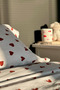 Double Duvet Cover Set Red Heart Cotton Pillowcase (with Gift) - 3