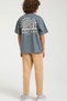 Boy's Lycra Pants with Pocket Details 2441 Camel - 3