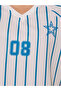 Striped Graphic Printed Detail Oversize T-Shirt - 3