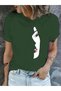 Graphic Printed T-Shirt, Casual Crew Neck Short Sleeve Top for Spring and Summer, Women's Clothing