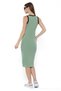 Women's Pistachio Cotton Ribbed Midi Dress — Modern Design for Versatile Effortless Everyday Style - 3
