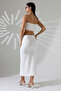 Women's White Crop Skirt Suit Mcs 222 - 3