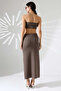 Women's Brown Crop Skirt Suit Mcs 222 - 2