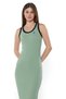 Women's Pistachio Cotton Ribbed Midi Dress — Modern Design for Versatile Effortless Everyday Style - 4