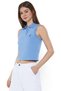 Women's Cotton Natural Blue Polo Shirt, Stylish Lightweight Perfect for Casual Summer Styling - 2