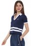 Women's Cotton Navy Polo Shirt, Stylish Lightweight Perfect for Casual Summer Styling - 2