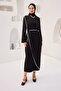 Women's Self-Tie Crepe Dress Black - 2