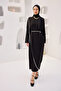 Women's Self-Tie Crepe Dress Black - 3