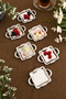 Tador Minimal Coffee Side Square Presentation Bowl with Handles Silver Set of 6 - 3