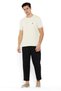 Mens Beige Round Neck Short Sleeve Tee, Lightweight Knit for All-Day Comfort & Effortless Style - 4
