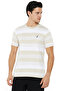 Men's Beige & White Striped Round Neck T-Shirt – 100% Cotton Casual Classic Essential, Summer-Ready!