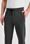 Black-Anthracite Men's Zippered Pocket Embroidery Detailed Straight Leg Relaxed Cut Casual 2-Piece Sweatpants - 5