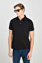 100% Cotton Regular Fit Regular Cut Black Polo Neck T-Shirt - 2