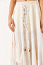 Women's Cream Brode Parted Lined Asymmetrical Skirt 232 60282003 - 7