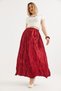 Crinkle Model Elastic Waist Women's Skirt Burgundy - 2