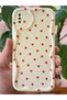 Case for iPhone X/Xs Silicone Cover with Wave Edge Red Heart Pattern with Camera Protection - 2