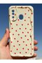 Galaxy A20/A30 Case Camera Protected Wave Edge Red Heart Pattern Silicone Cover - 7