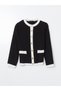 Lcwaikiki Classic Black Crew Neck Women's Knitwear Cardigan - 5