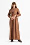 Long Sleeve Flannel Nurcan Long Autumn and Winter Dress Mustard Hrd - 5