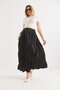 Wrinkled Model Elastic Waist Women's Skirt Black - 2